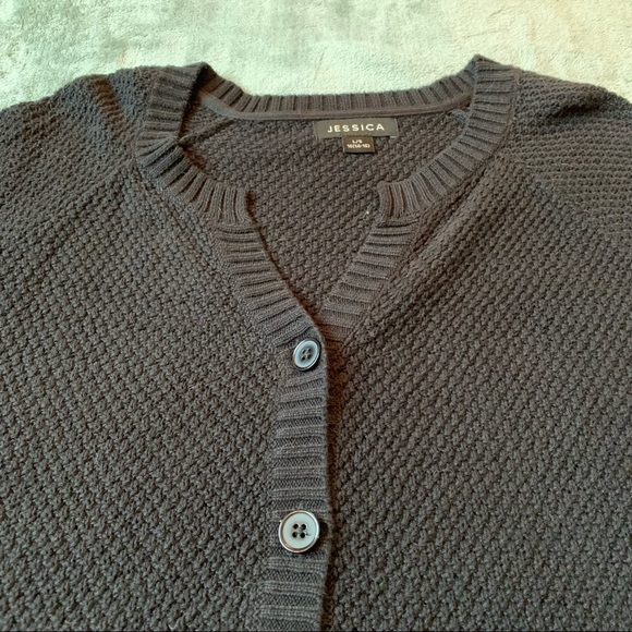 Jessica Black Knit 3/4 Sleeve Cardigan - Picture 2 of 4